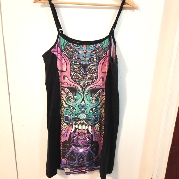 UV Reactive Space Tribe Sublime Strap Dress - Alpha Centauri - Picture 1 of 9